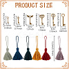 24Pcs 12 Colors Polycotton Tassel Pendants Hanging with Tibetan style Alloy Pendant FIND-GO0002-85-2