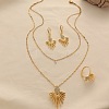 Alloy Crystal Rhinestone Double Layer Necklace & Earrings & Rings Sets FS-WG16ACC-01-3