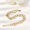 304 Stainless Steel Oval Link Chain Bracelets for Women Men BJEW-L720-03G-3