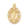 Religion Themed Rack Plating Brass Micro Pave Cubic Zirconia Pendants KK-L226-007G-20-1