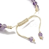 Natural Amethyst Braided Round Bead Bracelets BJEW-K251-06B-4