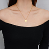 Stylish 304 Stainless Steel Flat Round Gemini Zodiac Pendant Necklaces for Women's Daily Wear UA3158-1-5
