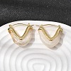 Brass Resin Hoop Earrings EJEW-P333-11A-G01-1