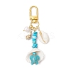 4Pcs 4 Styles Synthetic Turquoise Chip Bead and Shell Pendant Decorations HJEW-JM02915-4