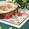 8Pcs 4 Styles Real 18K Gold Plated Rack Plating Brass Enamel Charms FIND-TA0006-02-4