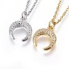 Brass Micro Pave Cubic Zirconia Pendant Necklaces NJEW-L146-07-1