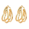 304 Stainless Steel Triple Heart Hoop Earrings EJEW-I320-27G-02-4