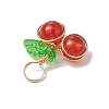 Natural Lapis Lazuli/Carnelian/Rose Quartz/Amethyst/Synthetic Moonstone Round Copper Wire Wrapped Pendants PALLOY-JF03312-4