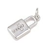 Brass Micro Pave Clear Cubic Zirconia Pendants KK-G544-08P-01-2