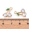 Brass Micro Pave Cubic Zirconia Pendants KK-T074-70KCG-01-3