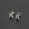 Brass Micro Pave Clear Cubic Zirconia Stud Earrings FS-WGC2F12-11-1