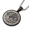 Retro Mandala 201 Stainless Steel Box Chain Constellation Pendant Necklaces for Women Men LS-NJEW-M223-01I-1