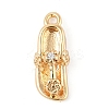 Brass Micro Pave Clear Cubic Zirconia Pendants KK-R219-27G-1