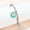 304 Stainless Steel Enamel  Charms Bracelets BJEW-C114-12G-1