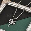 201 Stainless Steel Laser Cut Dandelion Pendant Box Chain Necklaces for Women LS-NJEW-Q004-07P-2