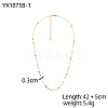 304 Stainless Steel & Glass Link Chain Necklaces for Women STAS-OY015-55G-2