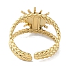 Ion Plating(IP) 304 Stainless Steel Enamel Cuff Finger Rings RJEW-L107-053G-02-3