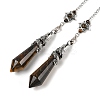 Natural Tiger Eye Cone Dowsing Pendulum Big Pointed Pendants AJEW-Z041-01G-AS-1