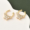 Brass Pave Clear Cubic Zirconia Circular/Horseshoe Barbell Nose Rings EJEW-D337-18B-G-2