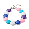 Acrylic Flat Round Beaded Bracelet for Women BJEW-JB07551-1