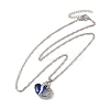 Resin Heart Pendant Necklace with Singapore Chains LS-NJEW-C003-01A-2