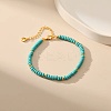 Bohemian Style Synthetic Turquoise Rondelle Beaded Bracelets for Women NJ4961-4