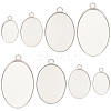 40Pcs 4 Styles 304 Stainless Steel Pendant Cabochon Settings STAS-SC0006-18-1