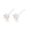 925 Sterling Silver & Clear Cubic Zirconia Stud Earrings STER-T008-70S-01-2