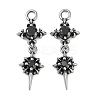 316 Surgical Stainless Steel Micro Pave Cubic Zirconia Pendants X-STAS-G349-03AS-01-1