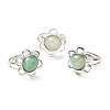 Natural Green Aventurine Adjustable Rings RJEW-P043-01P-17-1