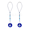 2Pcs Blue Lampwork Evil Eye Car Hanging Ornament HJEW-DC0001-13-1