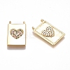 Brass Micro Pave Cubic Zirconia Pendants X-ZIRC-G168-29G-2