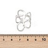 304 Stainless Steel Hollow Flower Open Cuff Rings RJEW-R018-02GP-5