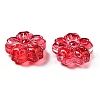 Spray Painted Transparent Glass Beads GLAA-F119-01-5