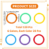 120Pcs 6 colors Plastic Loose Leaf Book Binder Rings KY-CP0001-25B-2