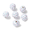 Mother's Day Theme Printed Wood European Beads WOOD-F016-02-2