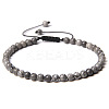 4mm Natural Map Stone/Picasso Stone/Picasso Jasper Beaded Braided Bracelets SY1950-8-1