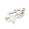 201 Stainless Steel Laser Cut Connector Charms STAS-R132-11P-2