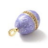 Rack Plating Brass Micro Pave Cubic Zirconia Enamel Pendants KK-M230-09G-3