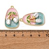 Light Gold Tone Alloy Enamel Pendants ENAM-B028-34KCG-01-3