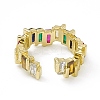 Colorful Cubic Zirconia Open Cuff Rings EJEW-F294-20G-4