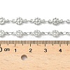 304 Stainless Steel Textured Flower Link Chain Necklaces NJEW-Z084-01P-5