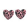 Heart Acrylic Printed Stud Earrings for Women EJEW-G418-01C-4