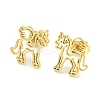 Hollow Out Unicorn 304 Stainless Steel Stud Earrings LS-EJEW-G359-05G-1