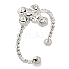 304 Stainless Steel Crystal Rhinestone Cuff Rings for Women RJEW-G338-03P-4