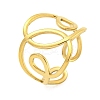 304 Stainless Steel Hollow Irregular Wide Open Cuff Ring for Women RJEW-S406-01G-02-1