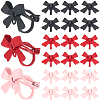 30Pcs 3 Colors Spray Printed Alloy Bowknot Clip-on Earrings EJEW-SP0001-11-1