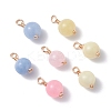Natural & Dyed White Jade Wire Wrapped Pendants PALLOY-JF01146-1
