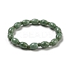 Natural Jadeite Oval Stretch Bracelets BJEW-H603-01-2