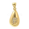 Rack Plating Brass Micro Pave Cubic Zirconia Pendants KK-L226-102G-F-1